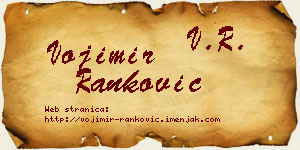 Vojimir Ranković vizit kartica
